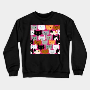 Cute Cats Pattern Calico,Tabby,Tuxedo,Ginger and Others Crewneck Sweatshirt